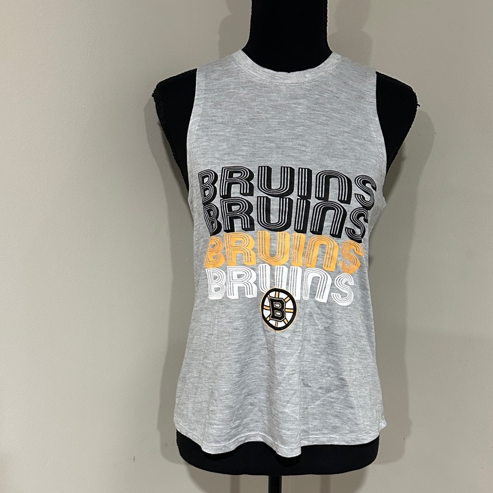 *CONCEPTS SPORT* Gray x Yellow Boston Bruins Graphic Tank Top Size Small